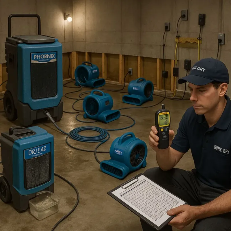 Structural Drying and Dehumidification process in Red River County, TX